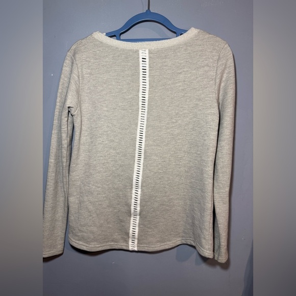 Cream Crew Neck Sweater with Shoulder Detail - Picture 3 of 4